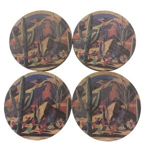 Thirstystone Coasters Absorbent Cactus Southwestern Round Set Of 4 Desert